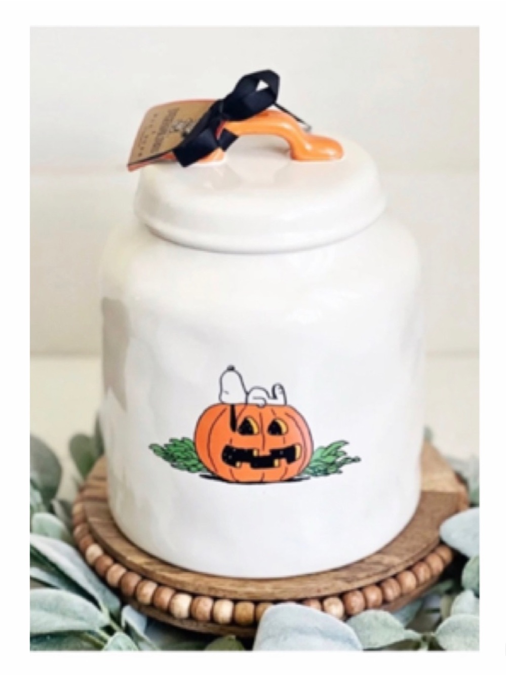 NEW Rae Dunn Halloween Peanuts The Great Pumpkin Snoopy Canister 🎃